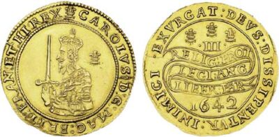 Charles I gold Triple Unite Crown coin