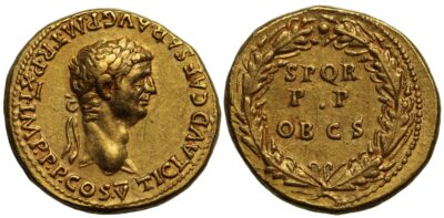 Claudius Gold Aureus Coin