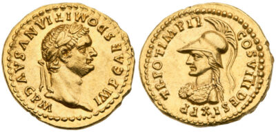 Domitian Gold Aureus Coin