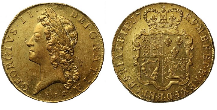 George II Gold Five Guineas Coin