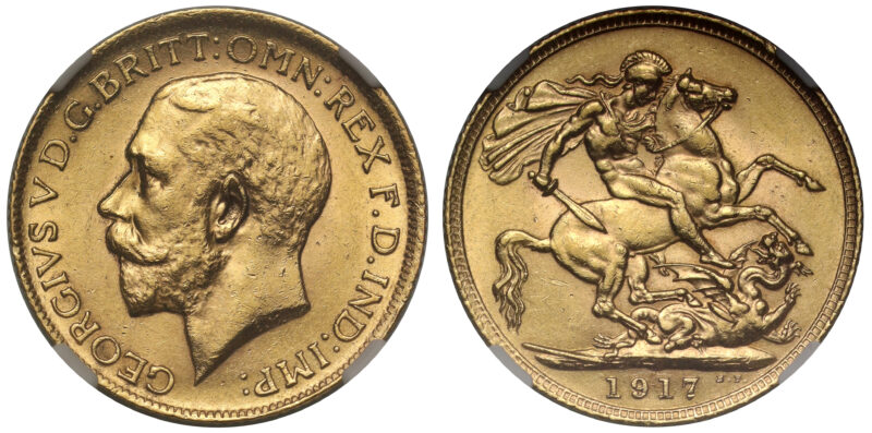 George V 1917 London Mint Gold Sovereign