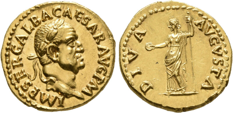 Galba Gold Aureus Coin