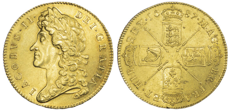 James II Five-Guinea gold coin
