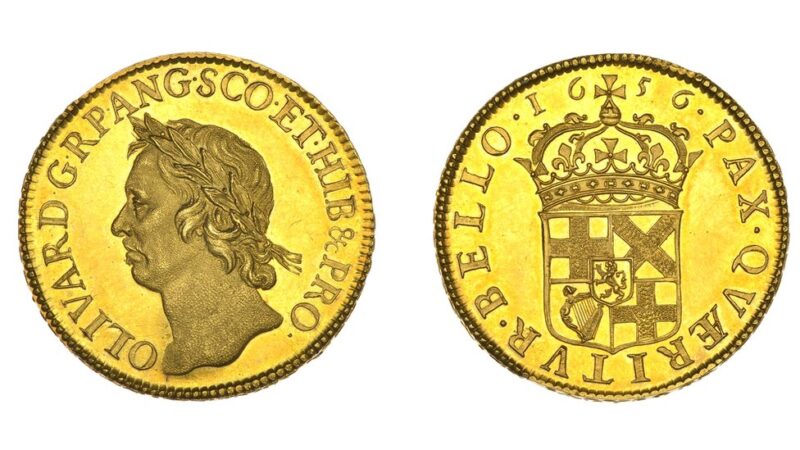 Oliver Cromwell Gold Fifty Shillings Coin