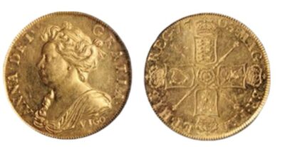 Queen Anne 1703 VIGO Five-Guinea Gold Coin