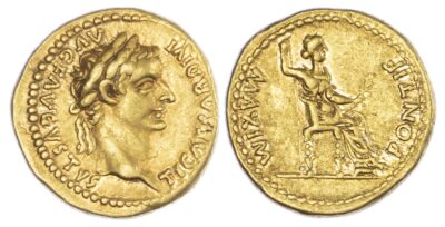 Tiberius Gold Aureus Coin