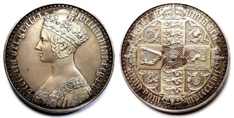 1847 Victoria "Gothic" Silver Crown Coin