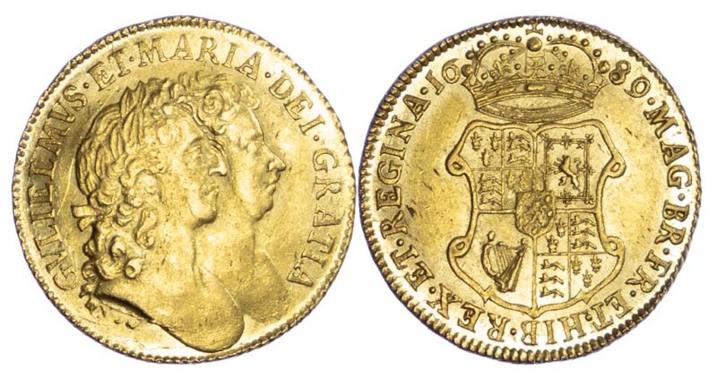 William and Mary Five-Guinea gold coin
